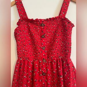 Red Floral Printed Dress
